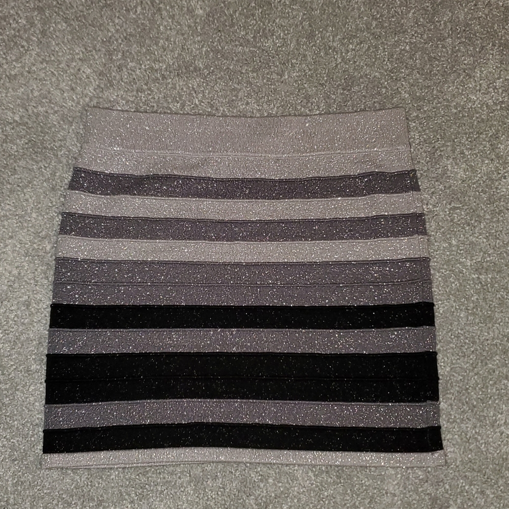 Forever 21 Sparkle Stripe Mini Bodycon Skirt